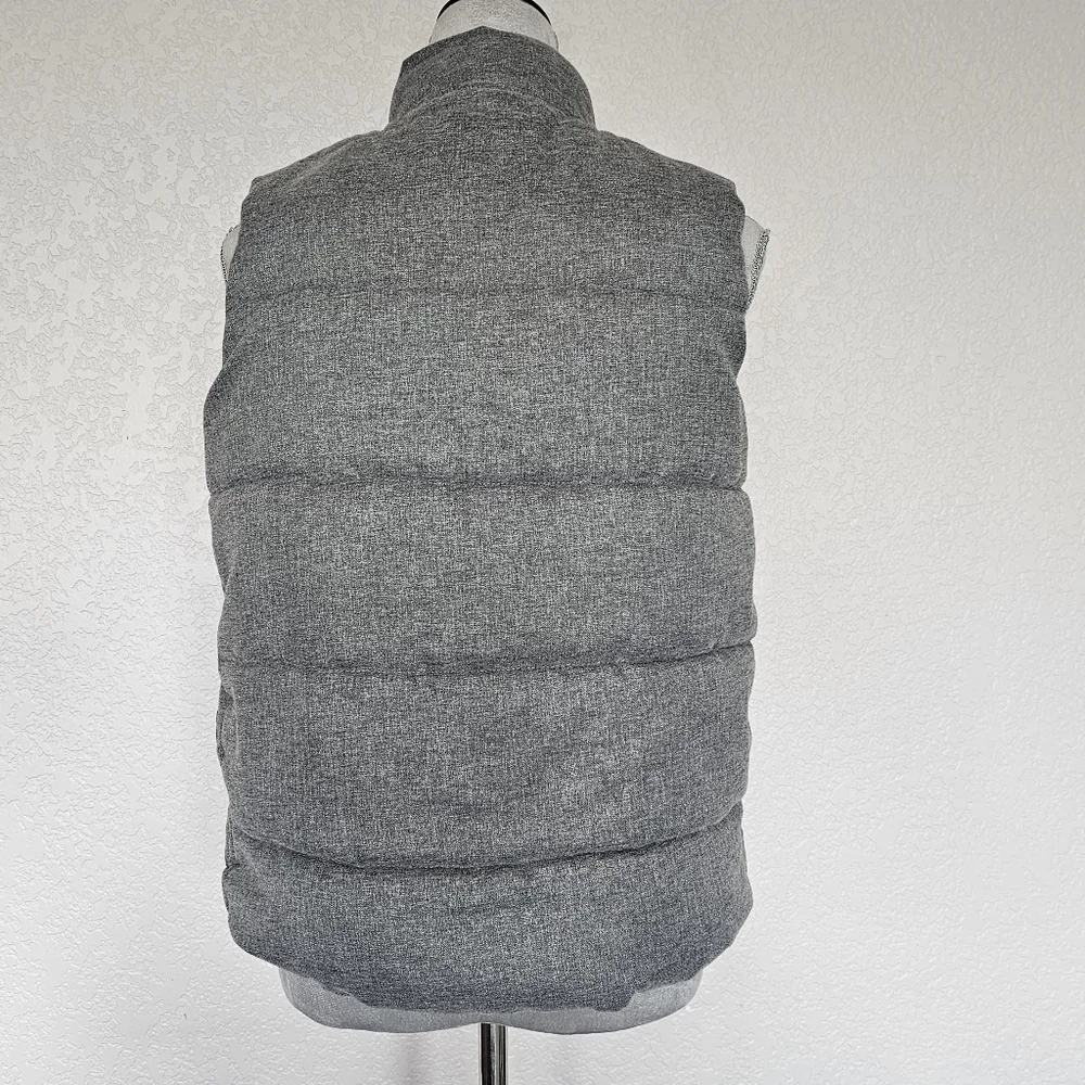 Old Navy Boys/Girls Quilted Gray Puffer Vest Flannel Look Sz L 5 Pockets…